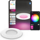 Philips hue dunne led inbouwspot - badkamerverlichting - gu10 fitting - bevat 1 inbouwspot - aanpasbaar wit en gekleurd licht - wit - ip44: spatwaterdicht - ø: 90mm - slimme verlichting