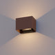 Calex led wandlamp venice - rechthoek - up down - verstelbare stralingshoek - 7w - warm wit licht - voor binnen en buiten - roestkleur
