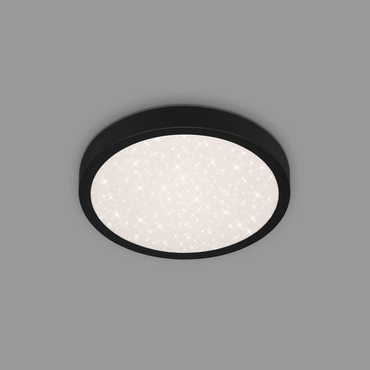 Briloner runa - sterrenhemel plafonniére - plafondlamp met metaal - 4000 k - 18w - zwart - ø28cm