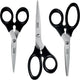 Leitz roestvrijstalen scharenset - 165 185 200 mm - met ergonomische handgreep - zwart