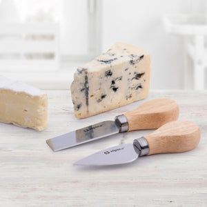 Alpina kaasmessen set 2-delig – messen voor harde en zachte kaas – kaasmes set rvs voor borrelplank