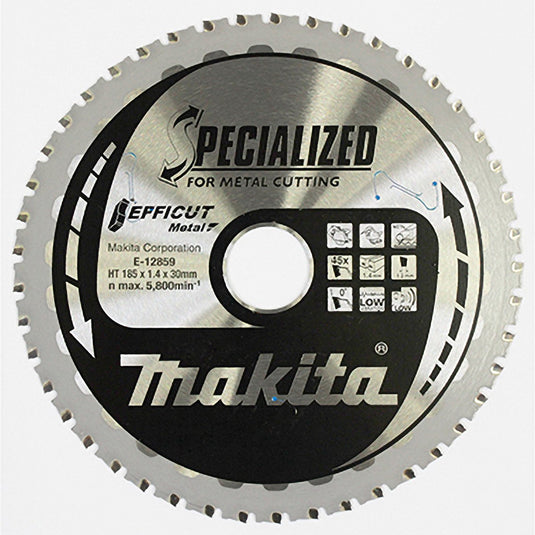 Makita cirkelzaagblad voor staal | efficut | ø 185mm asgat 30mm 45t - e-12859