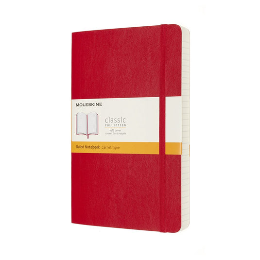 Moleskine classic notitieboek - expanded - large - softcover - gelinieerd - rood