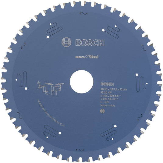 Bosch circular saw blade expert for steel 210 x 30 x 2,2 mm, 48