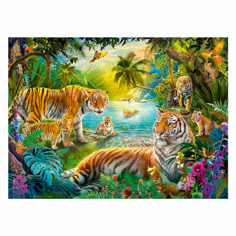 Load image into Gallery viewer, Ravensburger puzzel tijgers in de oase - 500 stukjes puzzel.
