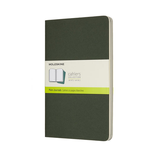 Moleskine cahier journals - large - blanco - groen - set van 3