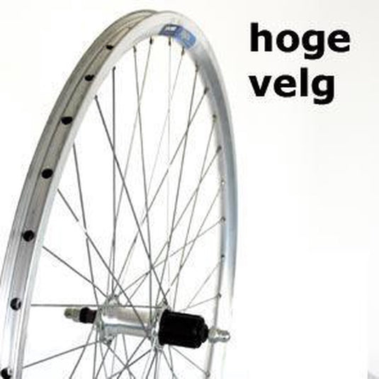 Roland Achterwiel 28 vast cass 8v Alu V-profil zilver