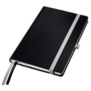 Leitz style notitieboek - a5 - blanco - harde kaft - satijn zwart
