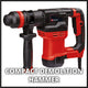 Einhell elektrische breekhamer te-dh 5 - 750 w - 5 j - sds-plus - incl. punt en platte beitel - incl. transport- opbergkoffer