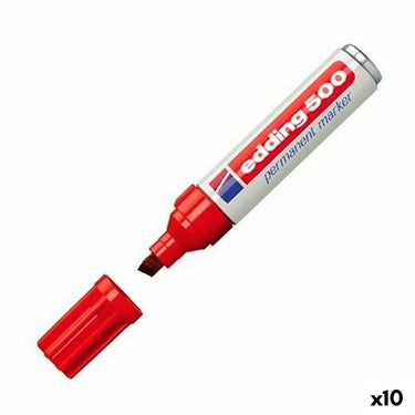 Edding viltstift 500 schuin rood 2-7mm - 10 stuks
