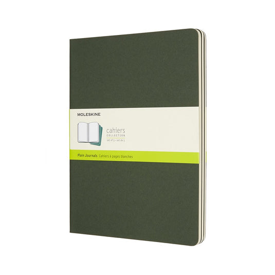 Moleskine cahier journals - extra large - blanco - groen - set van 3
