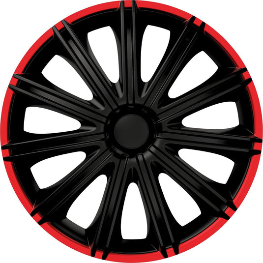 Carpoint wieldoppen nero 14 inch abs zwart rood set van 4