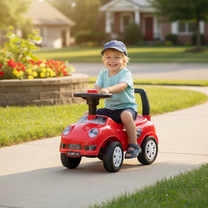 Let's play eddy toys loopauto - ride-on auto voor peuters - loopwagen met claxon