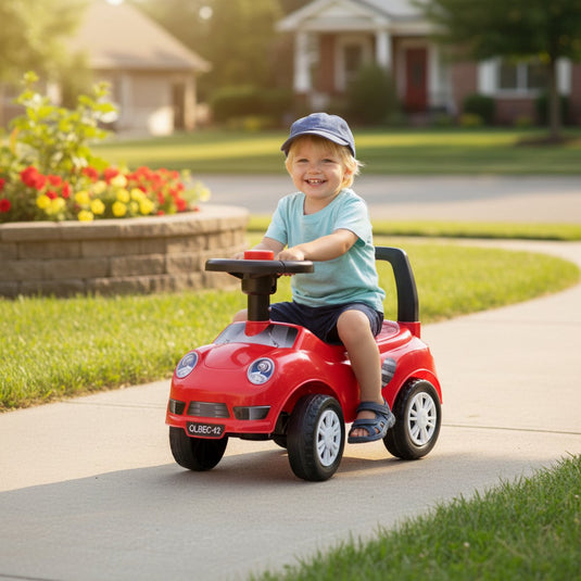 Let's play eddy toys loopauto - ride-on auto voor peuters - loopwagen met claxon