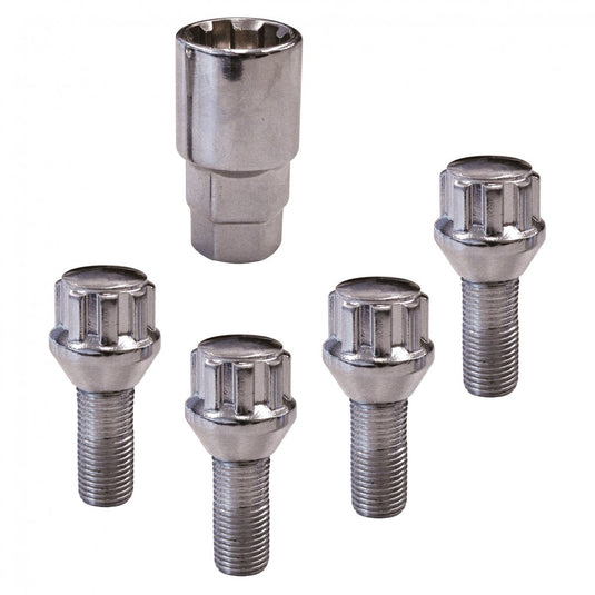 Carpoint wielslotbouten m14x1.5x26mm – bolconisch type d – inclusief sleutel – anti-diefstal velgbeveiliging