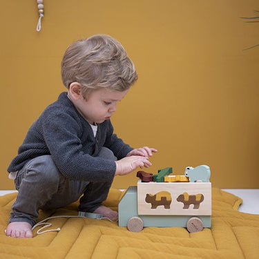 Trixie houten vormenstoof dierentruck, 6dlg.
