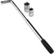 Dunlop wielmoersleutel - wielsleutel telescopisch 34-55cm - met 2 dubbele doppen 17 19mm-21 23mm - staal - zilver zwart