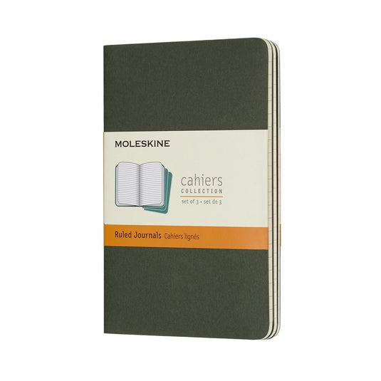 Moleskine cahier journals - pocket - gelinieerd - groen - set van 3