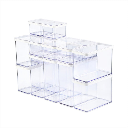 Rotho loft - set premium bewaarbussen 19-delig - luchtdicht - vaatwasmachinebestendig - wit