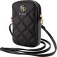 Guess quilted 4g metal logo wallet pouch met riem (7 inch) - zwart