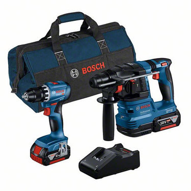 Bosch professional accu combiset - gereedschap combiset gsr 18v-45 + gbh 18v-22 18v 4.0ah in tas - 0615a50038