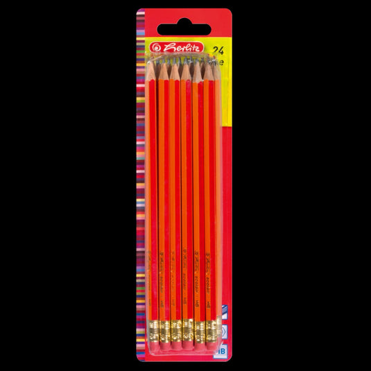 Herlitz grafietpotloden - met gum - hb - 24 stuks