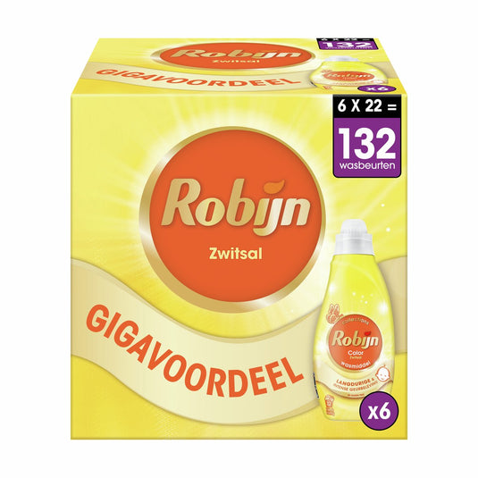 Robijn klein krachtig vloeibaar wasmiddel - color zwitsal - 6 x 22 wasbeurten - voordeelverpakking
