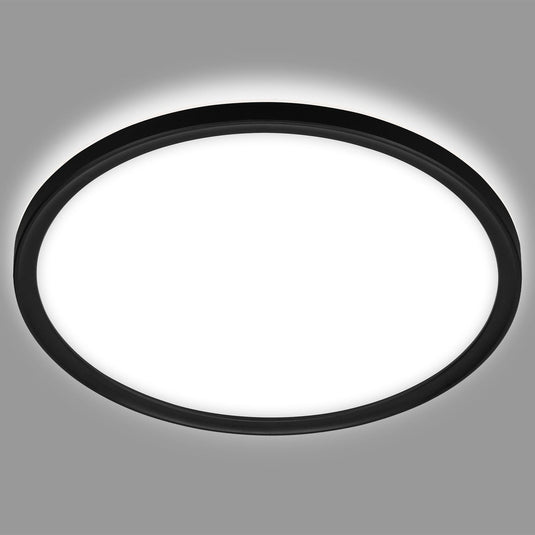 Briloner - led badkamerverlichting - plafondlamp met achtergrondverlichting - plafonniére badkamer - ip44 - ø42 cm - zwart