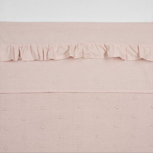 Meyco baby ruffle ledikant laken - soft pink - 100x150cm - 0.3 tog