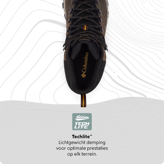 Columbia newton ridge plus ii waterproof heren wandelschoenen - cordovan, squash