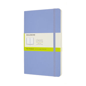 Moleskine classic notitieboek - large - softcover - blanco - hortensia blauw