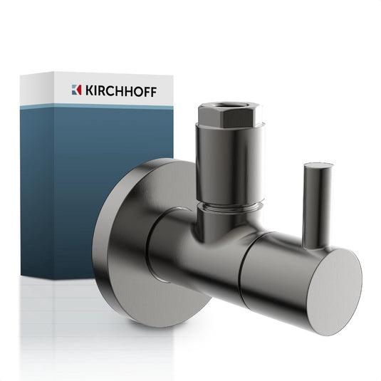 Kirchhoff ms hoekstopkraan - mat grafiet - 1 2 bu x 10 mmq - met rozet