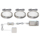 B.k.licht - onderbouwverlichting - keukenverlichting - 3.000 k - 170 lm - ø5.9cm - zilverkleurig - set van 3
