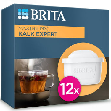 Brita waterfilterpatroon maxtra pro kalk expert - 12 stuks - originele waterfilter voor alle kannen voor bescherming van apparaten bij hard water - filtert o.a. kalk, onzuiverheden, chloor en metalen