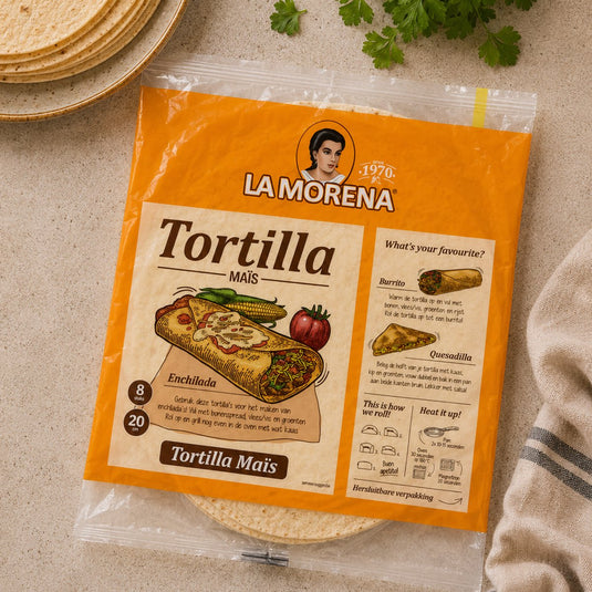 La morena tortilla wraps met 15% mais - 14 x 320 gram