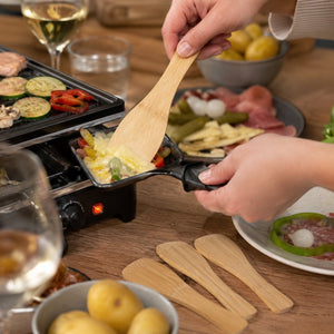 Alpina raclette spatels – 4 stuks – bamboe spatels – houten raclette spatels