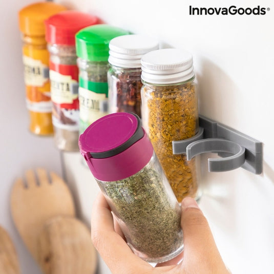 Innovagoods - jarlock - kruidenrek - zelfklevend en verdeelbaar - ophangbaar - 5ex