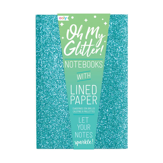 Ooly oh my glitter! notebooks: aquamarine sapphire - set of 3 (4 x 5.75)