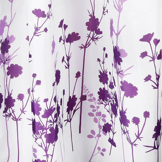 Differnz douchegordijn folia â€“ 180 x 200 cm â€“ verzwaard â€“ 100% polyester â€“ wit violet