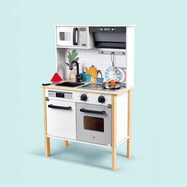 Hape moderne smart speelkeuken - interactief keukenspeelgoed met licht en geluid, 3 jaar+