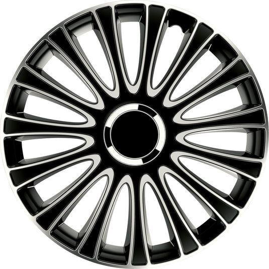 Carpoint wieldoppen le mans pro 14 inch abs zwart zilver set van 4