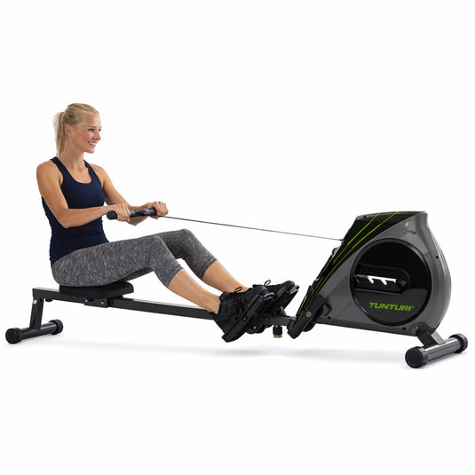 Tunturi cardio fit r20 roeitrainer - inklapbaar - roeimachine met 4 weerstandsniveaus - roeiapparaat voor thuis - opklapbaar