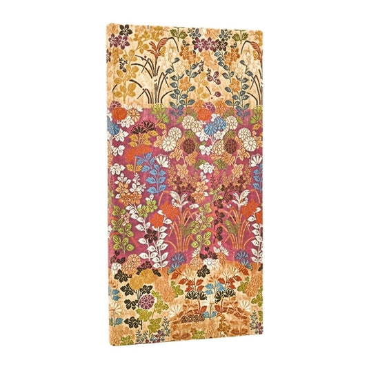 Paperblanks 2026 kara-ori pink (japanese kimono) slim 12-month horizontal hardcover flexi dayplanner 2026 (elastic band closure)