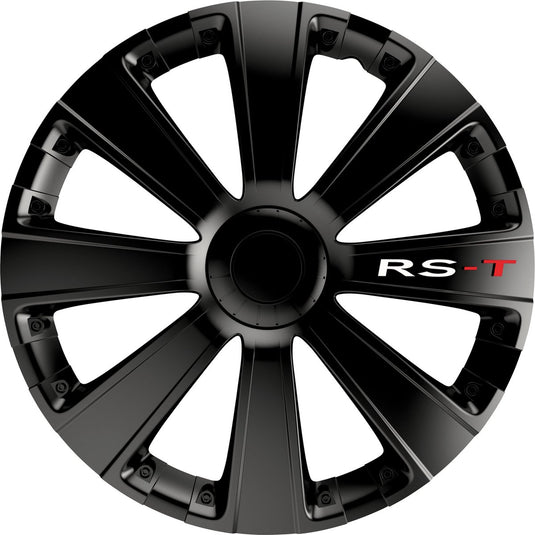 wieldoppen RS-T 14 inch ABS zwart set van 4