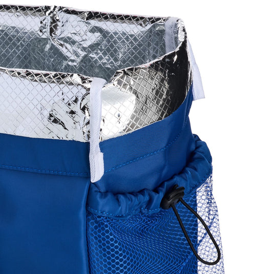 Muitomas koeltas 8 liter - thermische isolatie - eén centraal compartiment - zijvak voor fles - verstelbare schouderriem - blauw