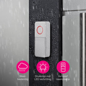 Byron dby-22311 - deurbel draadloze set - 150m bereik - ip44 waterdicht - wit