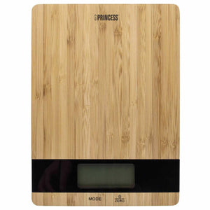 Princess 492944 keukenweegschaal – digitaal - stijlvol bamboe – 1g tot 5kg - tarra functie