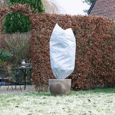 Nature - winterhoes - h100 x ø50cm (3 stuks) - wit - afdekhoes - met aantrekkoord