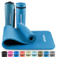 Tunturi nbr yogamat met draagtas - fitnessmat extra dik zacht - sportmat - anti slip - 180x60x1.5cm - incl trainingsapp - petrol blauw