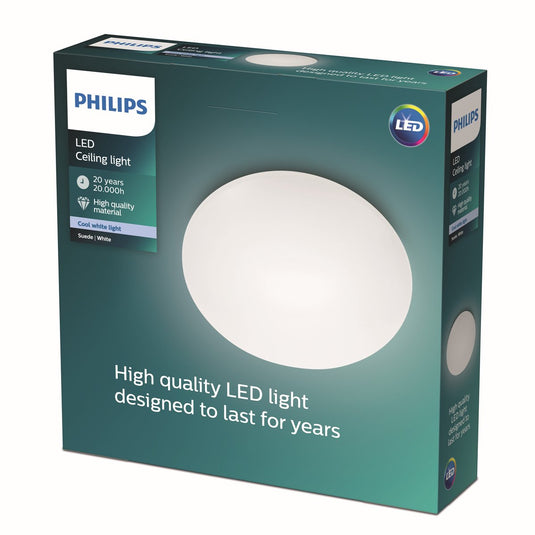Philips led philips suede plafonnière - koelwit licht - 28cm